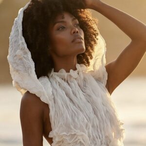 Shibori wedding dress