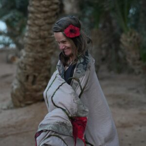 Flowered Kashmir beige scarf